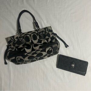 Vintage Coach tote and wallet bundle